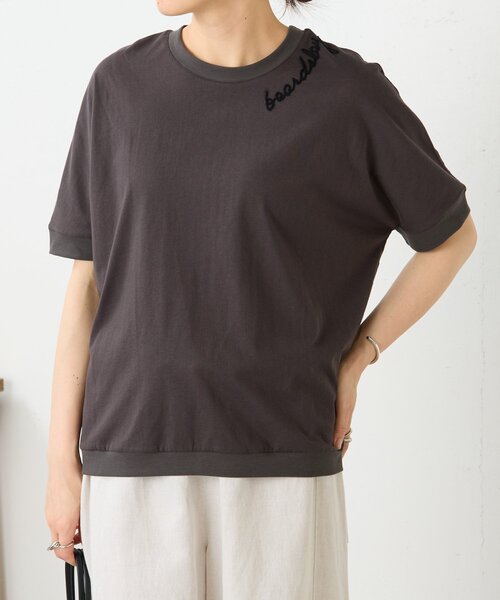 BEARDSLEY(ビアズリー)の「エンブロイダリーTシャツ(Tシャツ/カットソー・レディース・ダークグレー・FREE)」の20枚目の写真