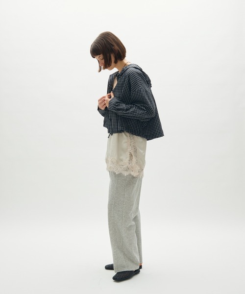 full/fill.(フルフィル)の「check hoodie short blouse / チェックフーディーショートブラウス(シャツ/ブラウス・レディース・ブラック/ホワイト・FREE)」の22枚目の写真