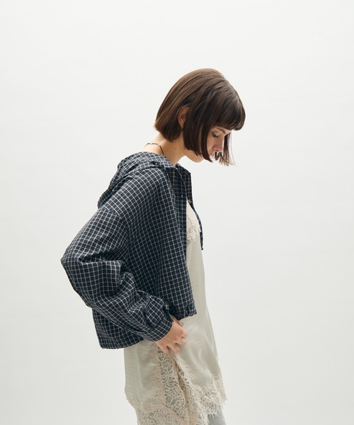 full/fill.(フルフィル)の「check hoodie short blouse / チェックフーディーショートブラウス(シャツ/ブラウス・レディース・ブラック/ホワイト・FREE)」の19枚目の写真