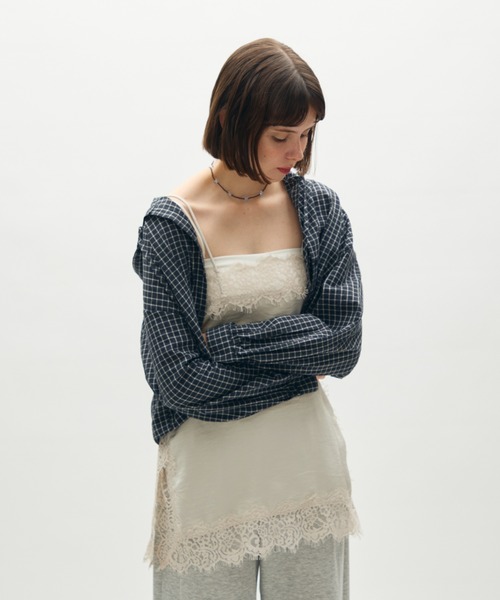 full/fill.(フルフィル)の「check hoodie short blouse / チェックフーディーショートブラウス(シャツ/ブラウス・レディース・ブラック/ホワイト・FREE)」の16枚目の写真
