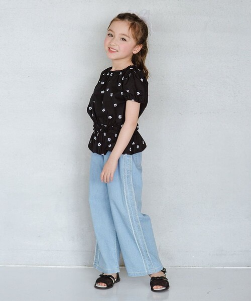 BRANSHES(ブランシェス)の「【接触冷感】ライトデニムパンツ(デニムパンツ・キッズ・サックスブルー/ネイビー/ブルー・140/150/80/130/120/100/90/110)」の4枚目の写真