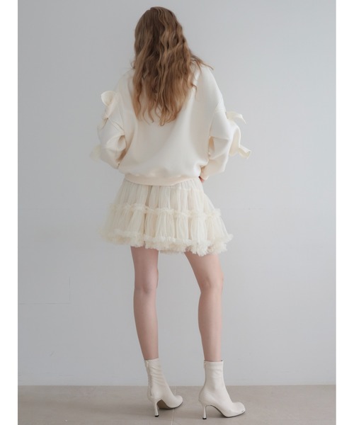 AMOMMA(アモマ)の「AUDREY TIERED TULLE SKIRT(スカート・レディース・アイボリー/ブラック・FREE)」の8枚目の写真
