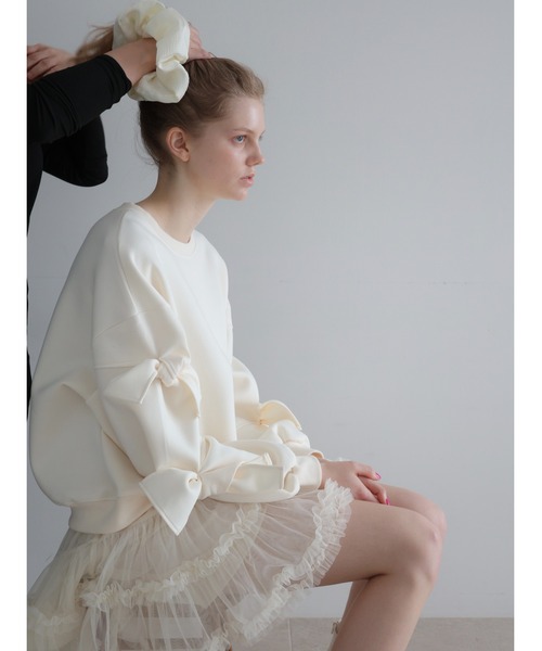 AMOMMA(アモマ)の「AUDREY TIERED TULLE SKIRT(スカート・レディース・アイボリー/ブラック・FREE)」の12枚目の写真
