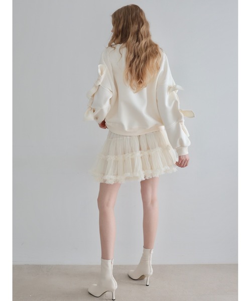 AMOMMA(アモマ)の「AUDREY TIERED TULLE SKIRT(スカート・レディース・アイボリー/ブラック・FREE)」の20枚目の写真