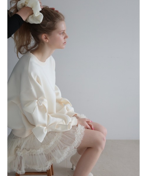 AMOMMA(アモマ)の「AUDREY TIERED TULLE SKIRT(スカート・レディース・アイボリー/ブラック・FREE)」の21枚目の写真