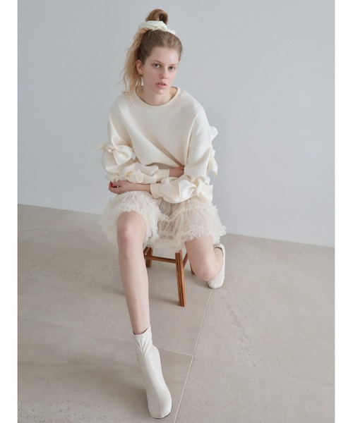 AMOMMA(アモマ)の「AUDREY TIERED TULLE SKIRT(スカート・レディース・アイボリー/ブラック・FREE)」の19枚目の写真