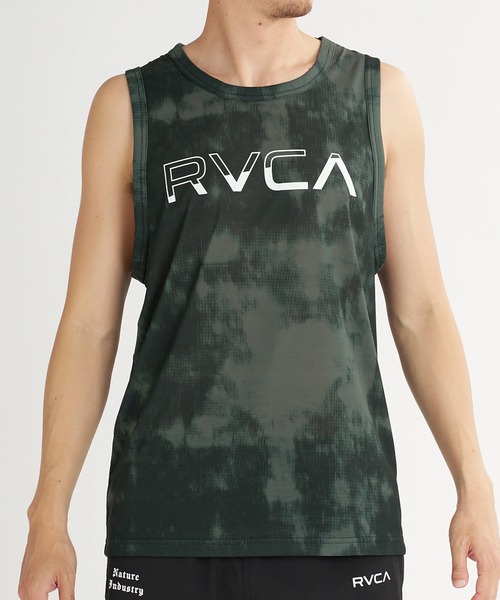RVCA(ルーカ)の「RVCA/ルーカ タンクトップ ロゴ バックプリント 速乾 軽量 ストレッチ BG04A354(タンクトップ・メンズ・ブラック×ブラック/グレー/ブラック×ホワイト・S/L/M)」の1枚目の写真