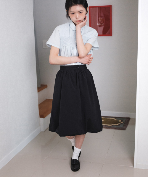 COTTON BELL(コットンベル)の「シャーリングバルーンスカート - ブラック(スカート・レディース・その他・FREE)」の8枚目の写真