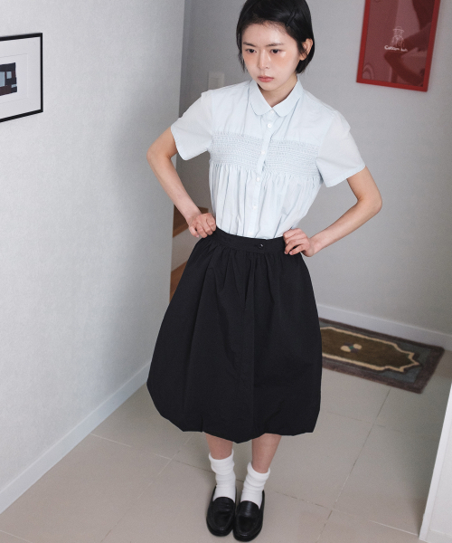 COTTON BELL(コットンベル)の「シャーリングバルーンスカート - ブラック(スカート・レディース・その他・FREE)」の9枚目の写真