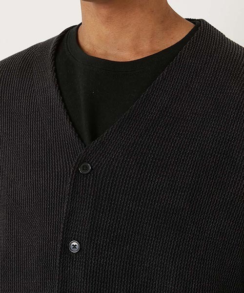 HIGH! STANDARD（ハイスタンダード）の「Healthknit × HIGH! STANDARD /コットンニット カーディガン（カーディガン/ボレロ・メンズ・アイボリー/ブラック/イエロー/ネイビー・M/L）」の9枚目の写真