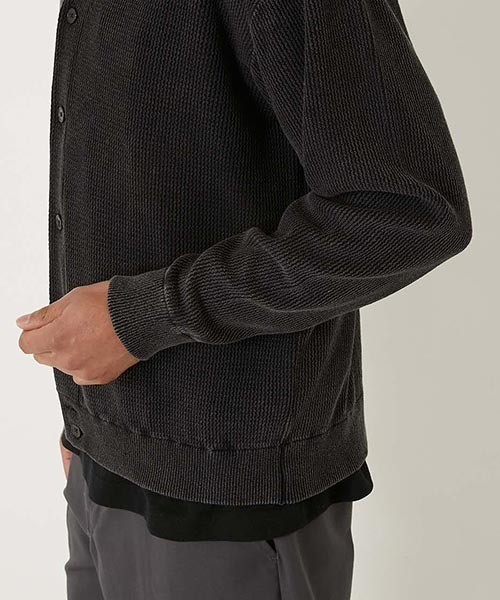 HIGH! STANDARD（ハイスタンダード）の「Healthknit × HIGH! STANDARD /コットンニット カーディガン（カーディガン/ボレロ・メンズ・アイボリー/ブラック/イエロー/ネイビー・M/L）」の10枚目の写真