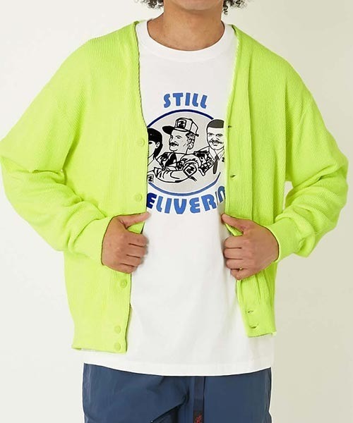 HIGH! STANDARD（ハイスタンダード）の「Healthknit × HIGH! STANDARD /コットンニット カーディガン（カーディガン/ボレロ・メンズ・アイボリー/ブラック/イエロー/ネイビー・M/L）」の19枚目の写真