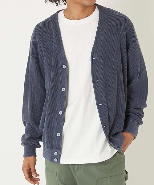 HIGH! STANDARD（ハイスタンダード）の「Healthknit × HIGH! STANDARD /コットンニット カーディガン（カーディガン/ボレロ・メンズ・アイボリー/ブラック/イエロー/ネイビー・M/L）」の13枚目の写真
