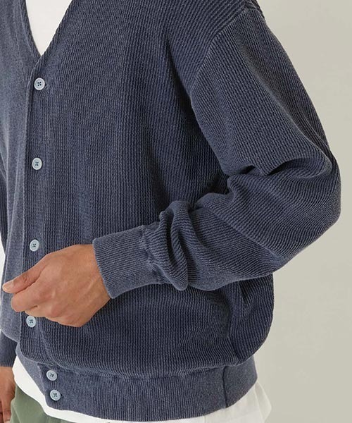 HIGH! STANDARD（ハイスタンダード）の「Healthknit × HIGH! STANDARD /コットンニット カーディガン（カーディガン/ボレロ・メンズ・アイボリー/ブラック/イエロー/ネイビー・M/L）」の17枚目の写真
