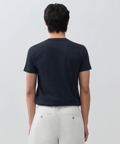 MUSINSA STANDARD（ムシンサスタンダード）の「[クールタンダード] スリムクルーネックTシャツ [ネイビー]（Tシャツ/カットソー・メンズ・その他・MEDIUM/LARGE/X-LARGE/2XL/SMALL/3XL）」の4枚目の写真
