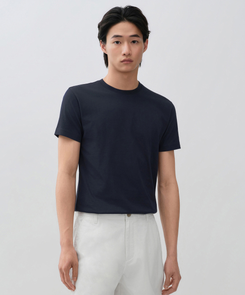 MUSINSA STANDARD（ムシンサスタンダード）の「[クールタンダード] スリムクルーネックTシャツ [ネイビー]（Tシャツ/カットソー・メンズ・その他・MEDIUM/LARGE/X-LARGE/2XL/SMALL/3XL）」の2枚目の写真