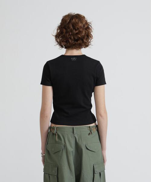 AVIREX(アヴィレックス)の「《DAILY/WOMAN》 S/S CREW NECK T-SHIRT(Tシャツ/カットソー・レディース・ホワイト/ブラック・M/S)」の7枚目の写真