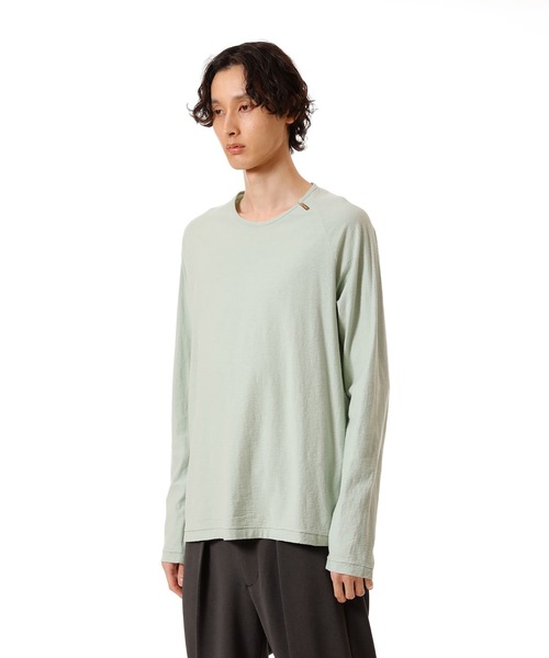 ATTACHMENT（アタッチメント）の「37/1 ラフィージャージー ラグランスリーブ TEE / 37/1 RAFFY JERSEY RAGLAN SLEEVE TEE（Tシャツ/カットソー・メンズ・ブラック/ホワイト/ライトグリーン・1/3/2/4）」の7枚目の写真