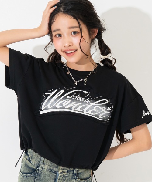 ドロスト付 クロップド Tシャツ（Tシャツ/カットソー）｜ANAP GiRL