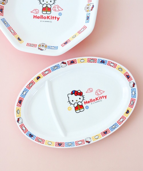 sanrio(サンリオ)の「〈SANRIO/サンリオ〉 ハローキティ 町中華 メラミンギョーザ皿 MCH3(食器・レディース・レッド・ONE SIZE)」の1枚目の写真