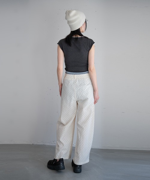 hwyl(ヒュイル)の「ミニドット柄 ワイドパンツ(その他パンツ・レディース・オフホワイト/ネイビー・FREE)」の11枚目の写真