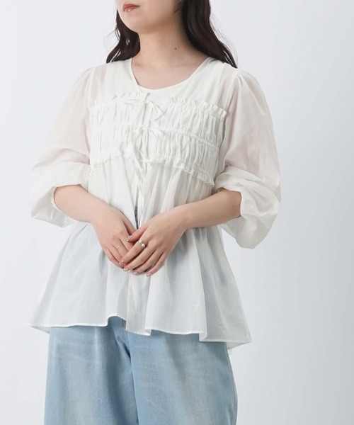LUCA/LADY LUCK LUCA(ルカ/レディラックルカ)の「LC/LLL シャーリングブラウス(シャツ/ブラウス・レディース・オフホワイト/ベージュ・FREE)」の10枚目の写真