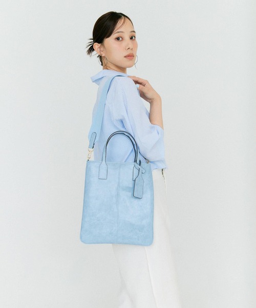 BLUE×PALANG（ブルーパラン）の「NUANCE PC TOTE BAG（トートバッグ・レディース・ライトブルー/ネイビー・FREE）」の16枚目の写真
