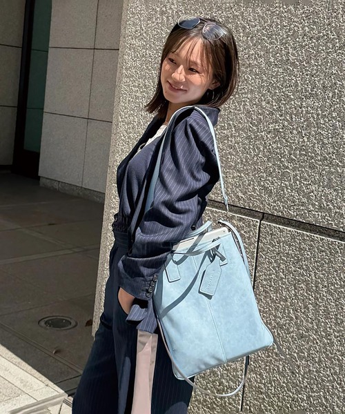 BLUE×PALANG（ブルーパラン）の「NUANCE PC TOTE BAG（トートバッグ・レディース・ライトブルー/ネイビー・FREE）」の3枚目の写真