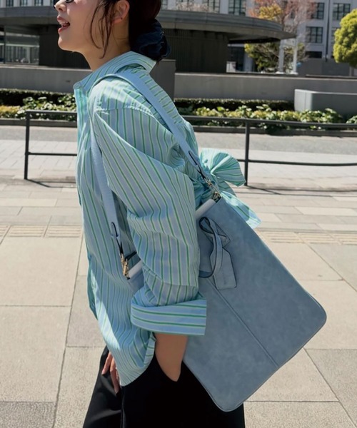 BLUE×PALANG（ブルーパラン）の「NUANCE PC TOTE BAG（トートバッグ・レディース・ライトブルー/ネイビー・FREE）」の5枚目の写真