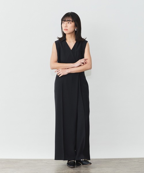 Sirin(シリン)の「ノースリカシュクールオールインワン【2サイズ展開】(つなぎ/オールインワン・レディース・ベージュ/ネイビー・XS/S)」の3枚目の写真