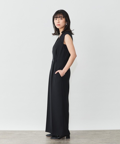 Sirin(シリン)の「ノースリカシュクールオールインワン【2サイズ展開】(つなぎ/オールインワン・レディース・ベージュ/ネイビー・XS/S)」の4枚目の写真