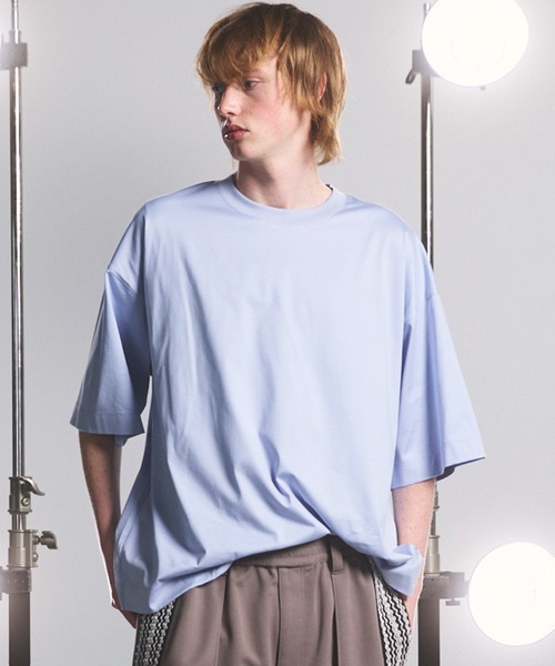 MAISON SPECIAL(メゾンスペシャル)の「《UNISEX》Suvin GIZA Cotton Prime-Over Short-sleeved T-shirt/スヴィンギザコットンプライムオーバーショートスリーブTシャツ【MAISON SPECIAL/メゾンスペシャル】(Tシャツ/カットソー・メンズ・ブラック/モカ/ピンク/ホワイト/ライトブルー・1/0/2)」の4枚目の写真