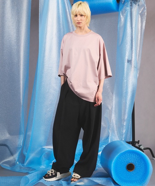 MAISON SPECIAL(メゾンスペシャル)の「《UNISEX》Suvin GIZA Cotton Prime-Over Short-sleeved T-shirt/スヴィンギザコットンプライムオーバーショートスリーブTシャツ【MAISON SPECIAL/メゾンスペシャル】(Tシャツ/カットソー・メンズ・ブラック/モカ/ピンク/ホワイト/ライトブルー・1/0/2)」の7枚目の写真