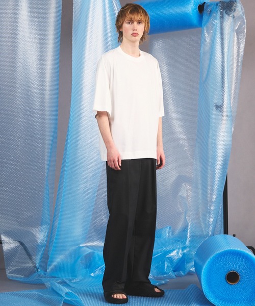MAISON SPECIAL(メゾンスペシャル)の「《UNISEX》Suvin GIZA Cotton Prime-Over Short-sleeved T-shirt/スヴィンギザコットンプライムオーバーショートスリーブTシャツ【MAISON SPECIAL/メゾンスペシャル】(Tシャツ/カットソー・メンズ・ブラック/モカ/ピンク/ホワイト/ライトブルー・1/0/2)」の6枚目の写真