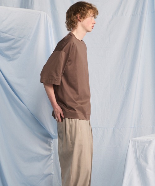 MAISON SPECIAL(メゾンスペシャル)の「《UNISEX》Suvin GIZA Cotton Prime-Over Short-sleeved T-shirt/スヴィンギザコットンプライムオーバーショートスリーブTシャツ【MAISON SPECIAL/メゾンスペシャル】(Tシャツ/カットソー・メンズ・ブラック/モカ/ピンク/ホワイト/ライトブルー・1/0/2)」の15枚目の写真