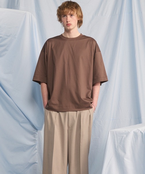 MAISON SPECIAL(メゾンスペシャル)の「《UNISEX》Suvin GIZA Cotton Prime-Over Short-sleeved T-shirt/スヴィンギザコットンプライムオーバーショートスリーブTシャツ【MAISON SPECIAL/メゾンスペシャル】(Tシャツ/カットソー・メンズ・ブラック/モカ/ピンク/ホワイト/ライトブルー・1/0/2)」の14枚目の写真