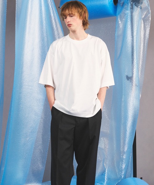 MAISON SPECIAL(メゾンスペシャル)の「《UNISEX》Suvin GIZA Cotton Prime-Over Short-sleeved T-shirt/スヴィンギザコットンプライムオーバーショートスリーブTシャツ【MAISON SPECIAL/メゾンスペシャル】(Tシャツ/カットソー・メンズ・ブラック/モカ/ピンク/ホワイト/ライトブルー・1/0/2)」の17枚目の写真