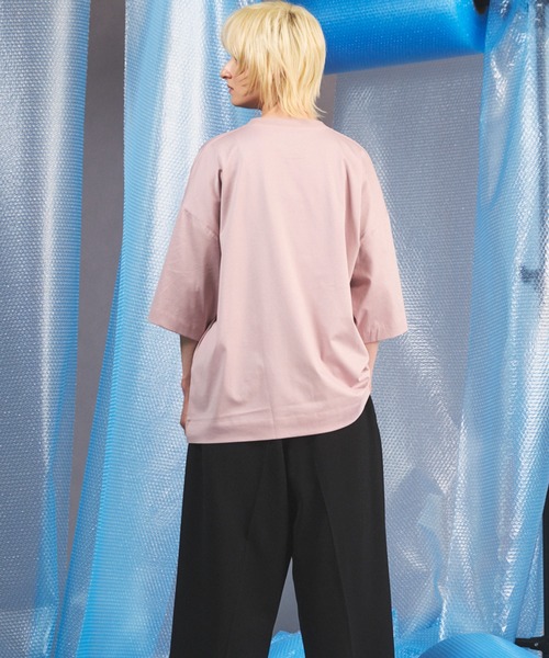 MAISON SPECIAL(メゾンスペシャル)の「《UNISEX》Suvin GIZA Cotton Prime-Over Short-sleeved T-shirt/スヴィンギザコットンプライムオーバーショートスリーブTシャツ【MAISON SPECIAL/メゾンスペシャル】(Tシャツ/カットソー・メンズ・ブラック/モカ/ピンク/ホワイト/ライトブルー・1/0/2)」の22枚目の写真