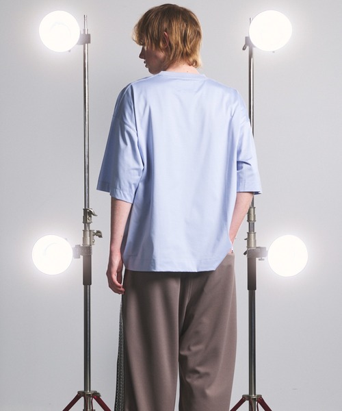 MAISON SPECIAL(メゾンスペシャル)の「《UNISEX》Suvin GIZA Cotton Prime-Over Short-sleeved T-shirt/スヴィンギザコットンプライムオーバーショートスリーブTシャツ【MAISON SPECIAL/メゾンスペシャル】(Tシャツ/カットソー・メンズ・ブラック/モカ/ピンク/ホワイト/ライトブルー・1/0/2)」の12枚目の写真