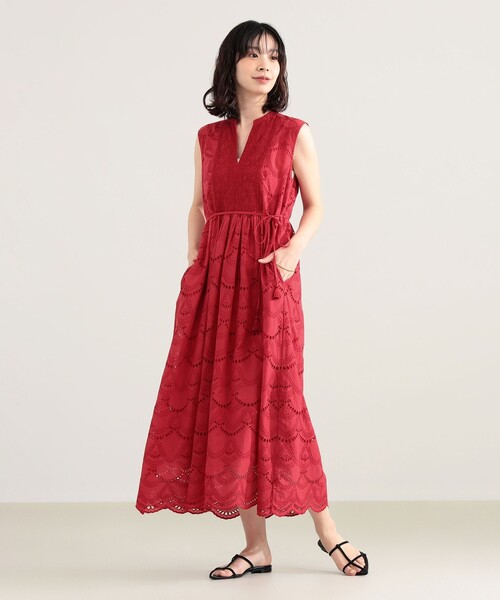 ne Quittez pas / ボイル ドット ノースリーブ ワンピース ne Quittez pas / ボイル ドット ノースリーブ ワンピース〈RED、ROYAL