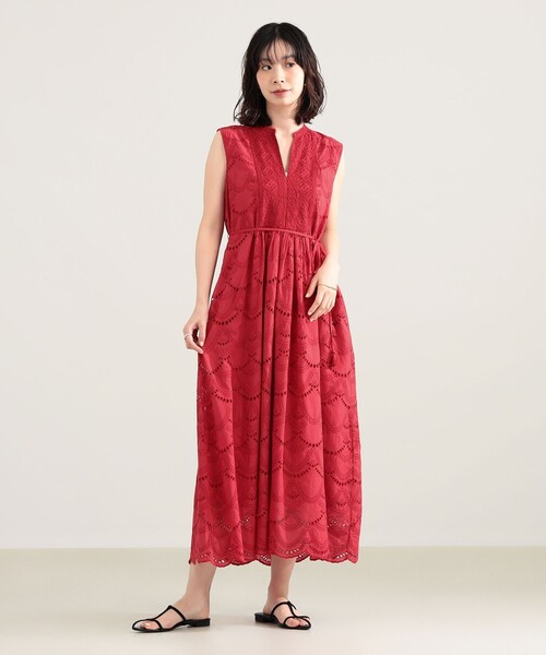 Demi-Luxe BEAMS（デミルクス ビームス）の「ne Quittez pas / ボイル ドット ノースリーブ ワンピース〈RED、ROYAL〉（ワンピース・レディース・レッド/ブルー系その他3・MEDIUM）」の3枚目の写真