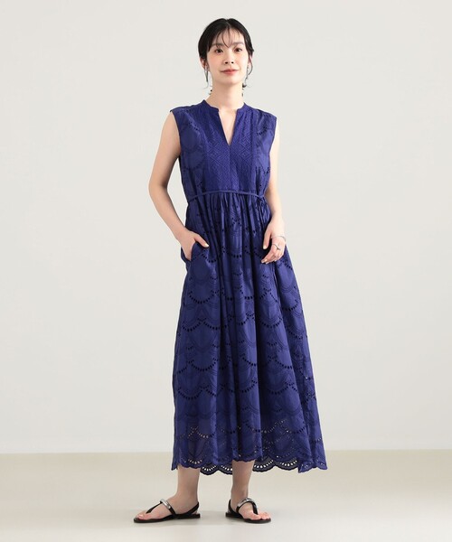 Demi-Luxe BEAMS（デミルクス ビームス）の「ne Quittez pas / ボイル ドット ノースリーブ ワンピース〈RED、ROYAL〉（ワンピース・レディース・レッド/ブルー系その他3・MEDIUM）」の6枚目の写真