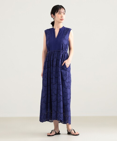 Demi-Luxe BEAMS（デミルクス ビームス）の「ne Quittez pas / ボイル ドット ノースリーブ ワンピース〈RED、ROYAL〉（ワンピース・レディース・レッド/ブルー系その他3・MEDIUM）」の7枚目の写真