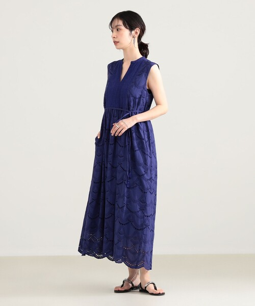 Demi-Luxe BEAMS（デミルクス ビームス）の「ne Quittez pas / ボイル ドット ノースリーブ ワンピース〈RED、ROYAL〉（ワンピース・レディース・レッド/ブルー系その他3・MEDIUM）」の8枚目の写真