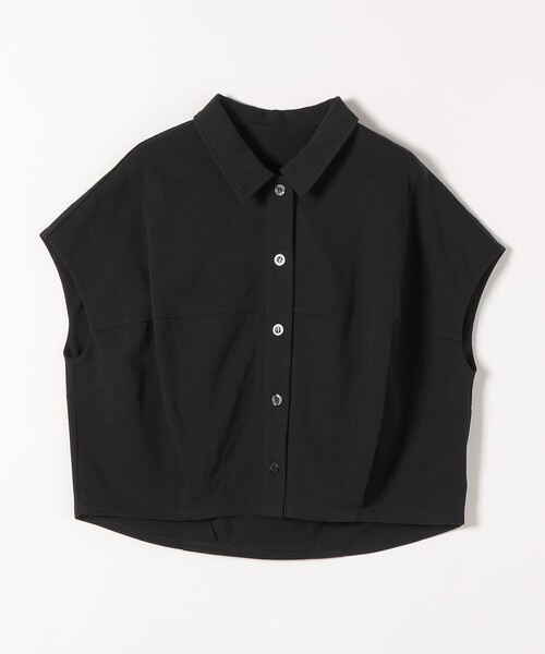 quaranciel(カランシエル)の「quaranciel:〈接触冷感/洗濯機可能〉天竺 フレンチスリーブ シャツ カットソー(Tシャツ/カットソー・レディース・ベージュ/ブラウン/ブラック/オフホワイト・ONE SIZE)」の9枚目の写真