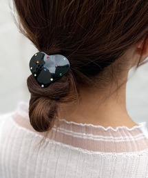 ヘアゴム/アクリルカラフルビジューハート