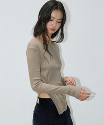MICHIKO LONDON | ゴルジボタンモーダルトップモカベージュ(Tシャツ/カットソー)