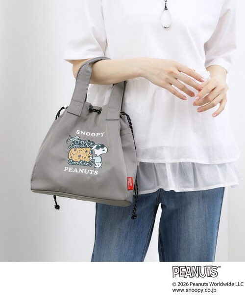 grove(グローブ)の「【PEANUTS】撥水巾着2WAYトート(トートバッグ・レディース・グレー/ダークグレー/ブラック・00)」の1枚目の写真