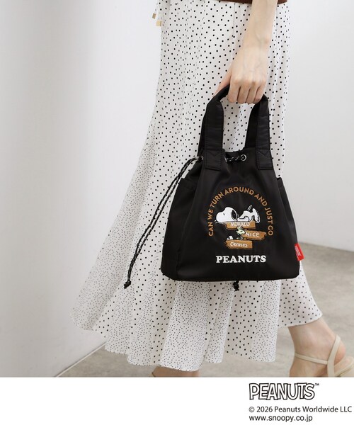grove(グローブ)の「【PEANUTS】撥水巾着2WAYトート(トートバッグ・レディース・グレー/ダークグレー/ブラック・00)」の7枚目の写真