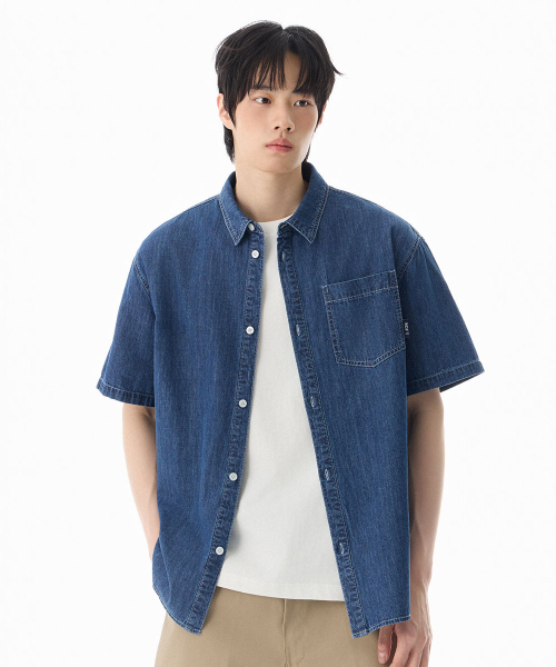 NOT ONLY FOR TODAY（ノットオンリーフォートゥデイ）の「デニムポケット半袖シャツ [ミディアムインディゴ]（シャツ/ブラウス・メンズ・その他・MEDIUM/LARGE/X-LARGE）」の2枚目の写真
